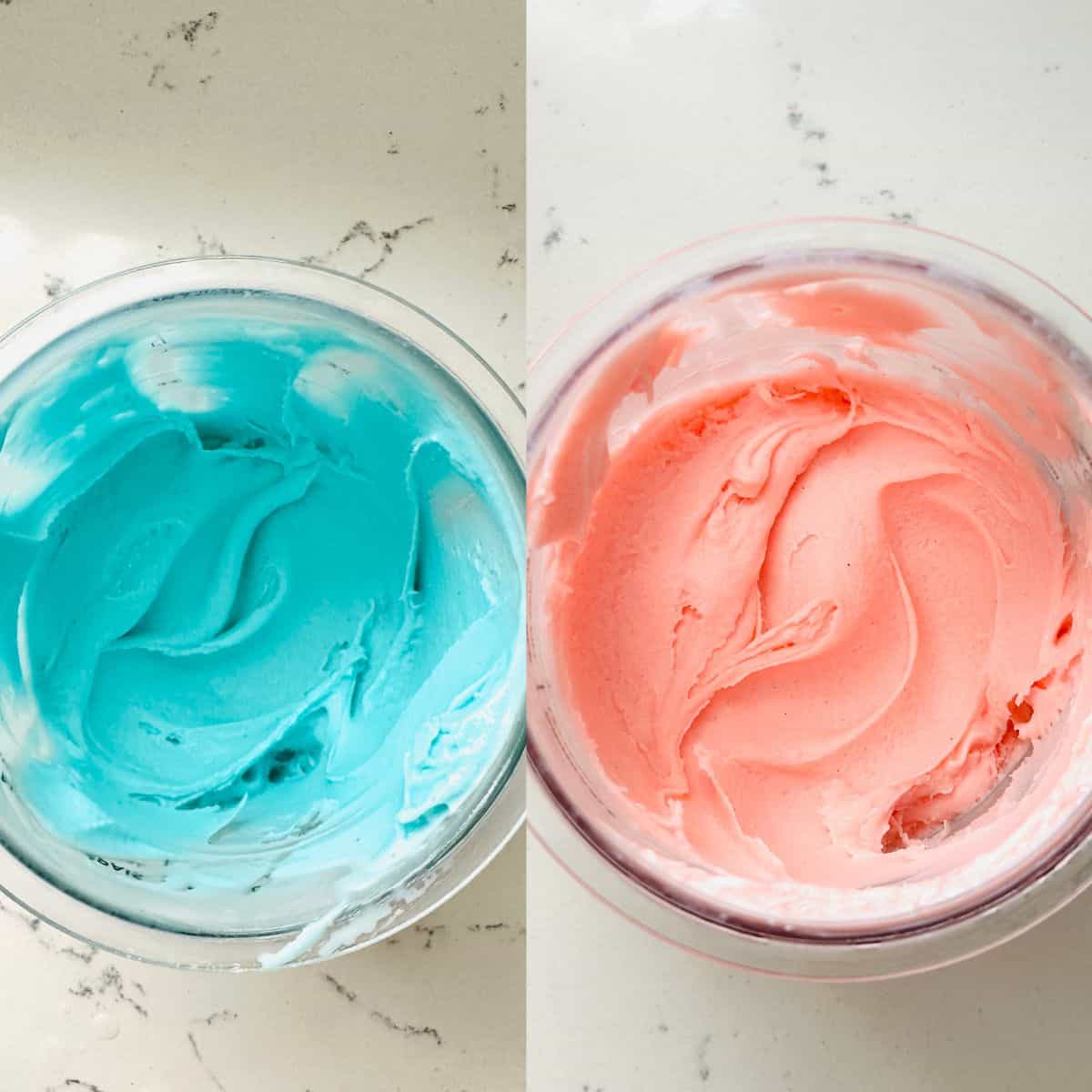 Freshly spun cotton candy swirl ice cream ready to be enjoyed.