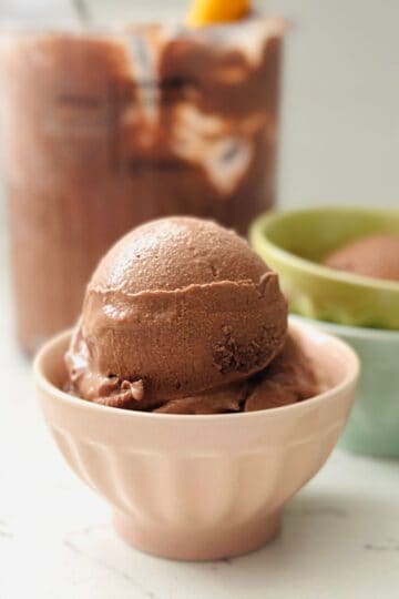 Ninja Creami Old-Fashioned Chocolate Ice Cream ready to be enjoyed.