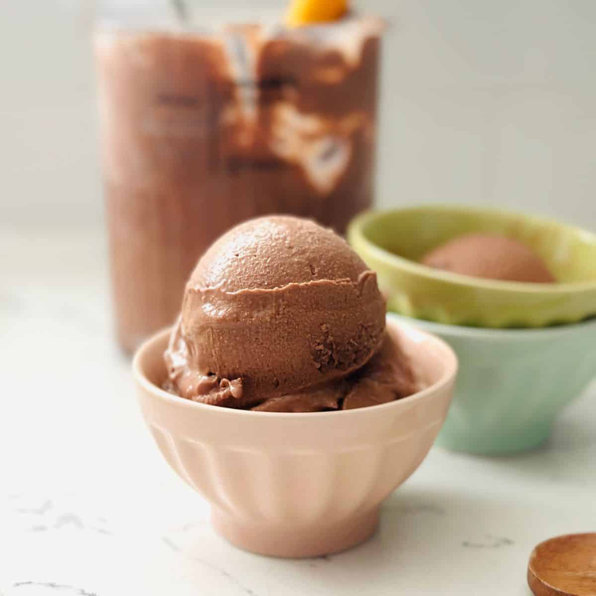 Ninja Creami Old-Fashioned Chocolate Ice Cream ready to be enjoyed.