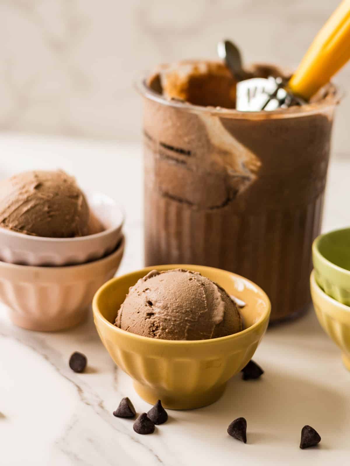 Creamiest chocolate ice cream with avocado.