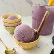 Blackberrry cheesecake ice cream made in Ninja Creami.