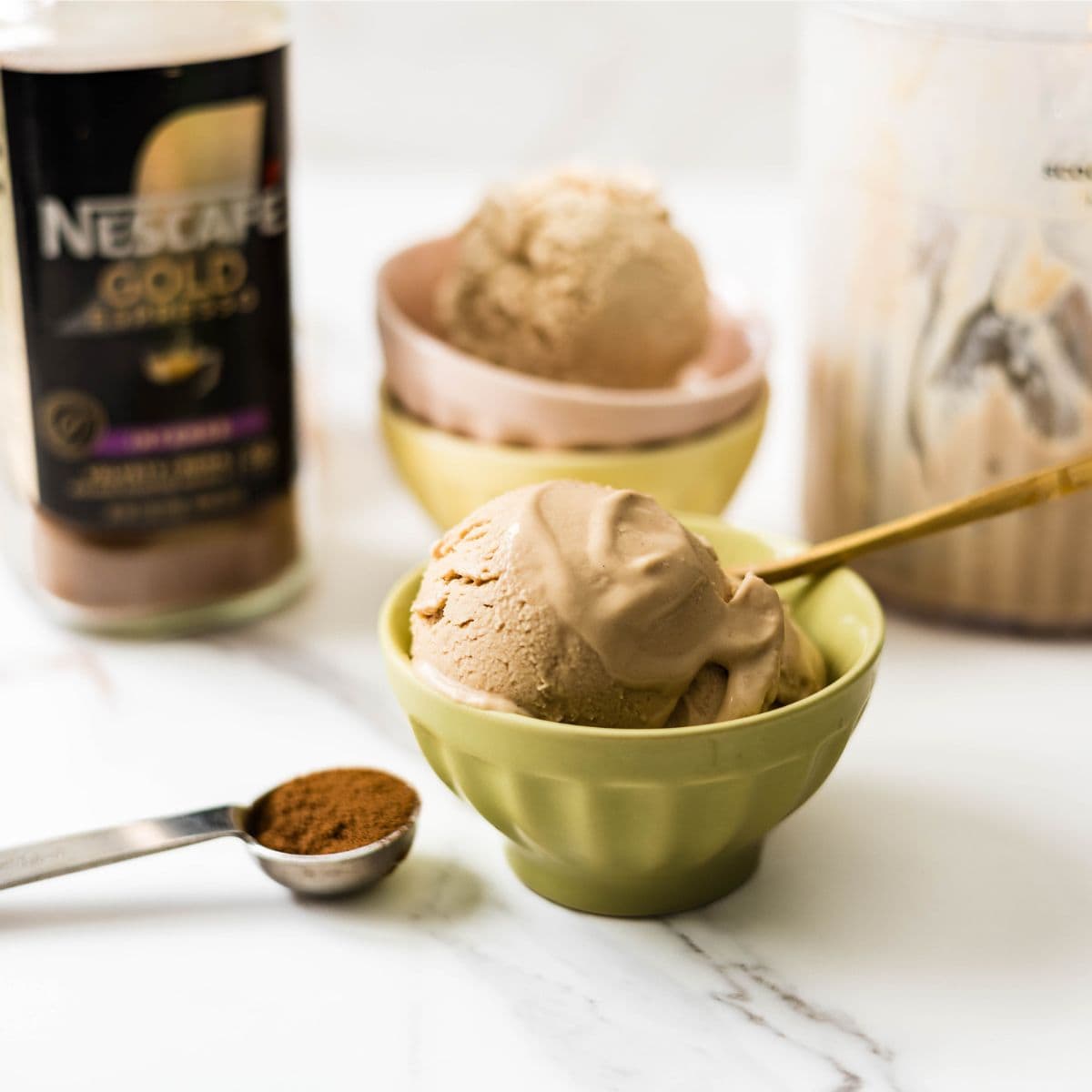 Ninja Creami Coffee Ice cream in a bowl showing creamy textture.