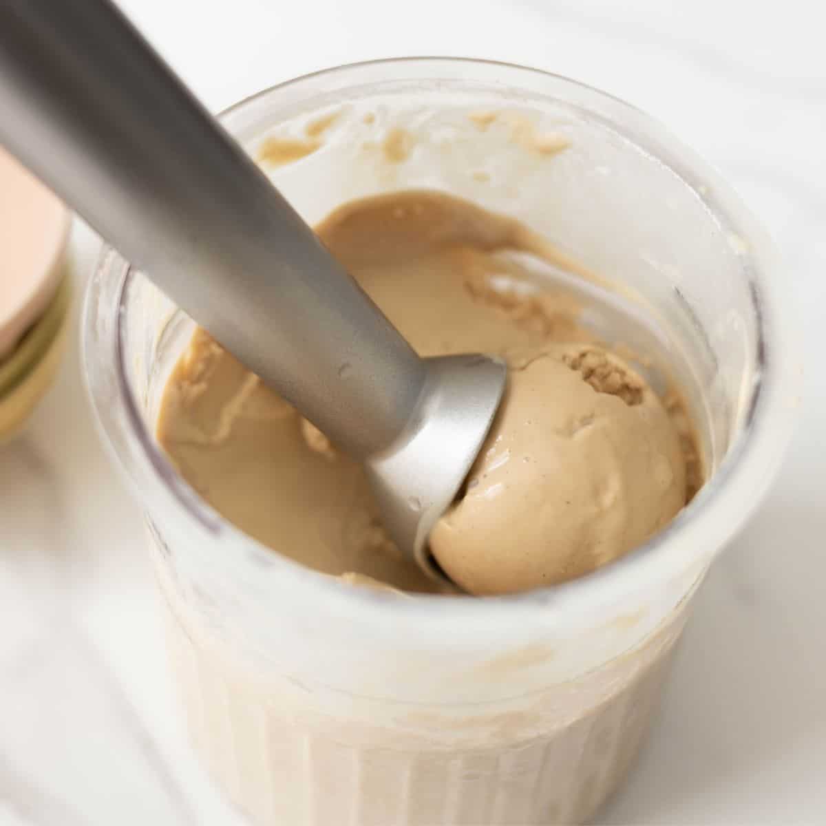 Ninja Creami Coffee Ice cream in a bowl showing creamy textture.