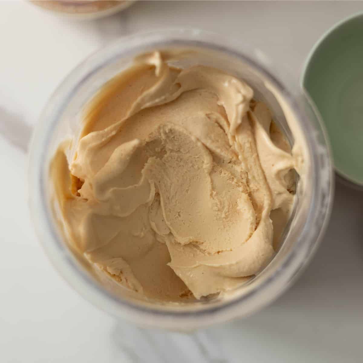 Ninja Creami PB2 peanut butter ice cream in a pint.