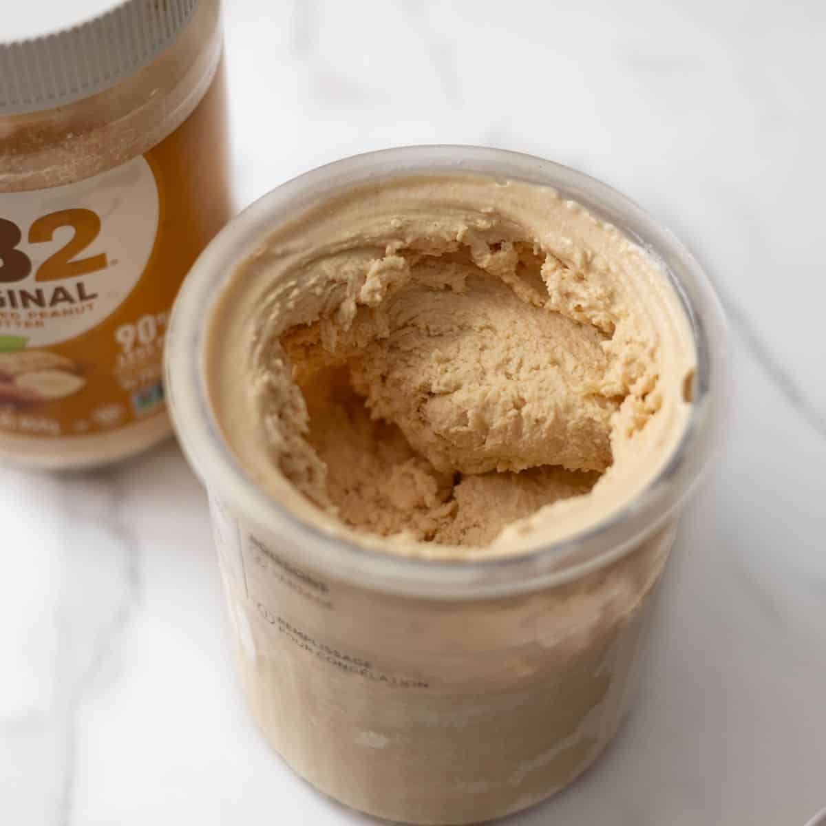 Creamy Ninja Creami PB2 peanut butter ice cream ready to be enjoyed!
