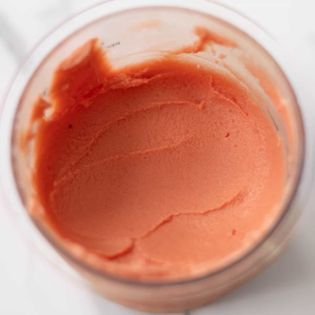 NInja Creami strawberry ice cream on a pint.