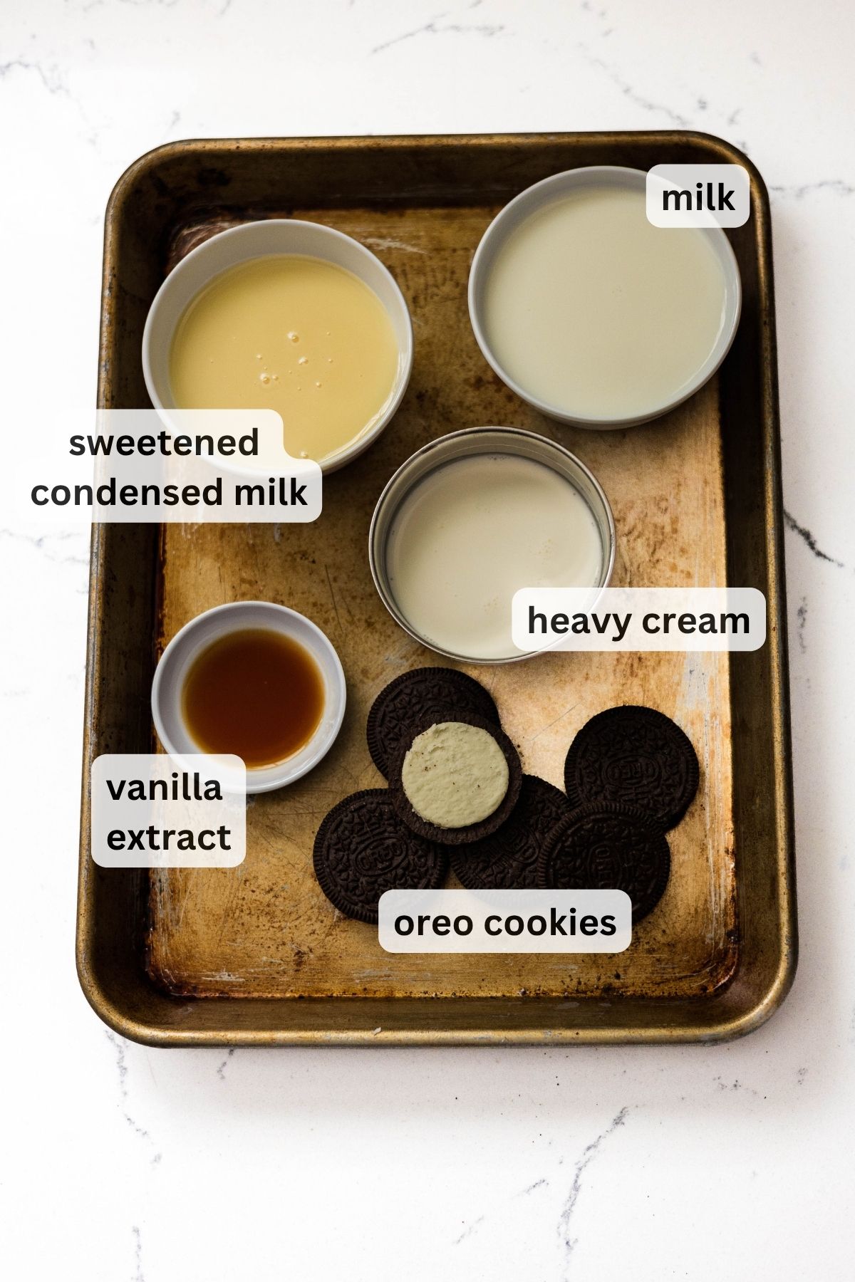 Cookies and Cream ice cream ingredients