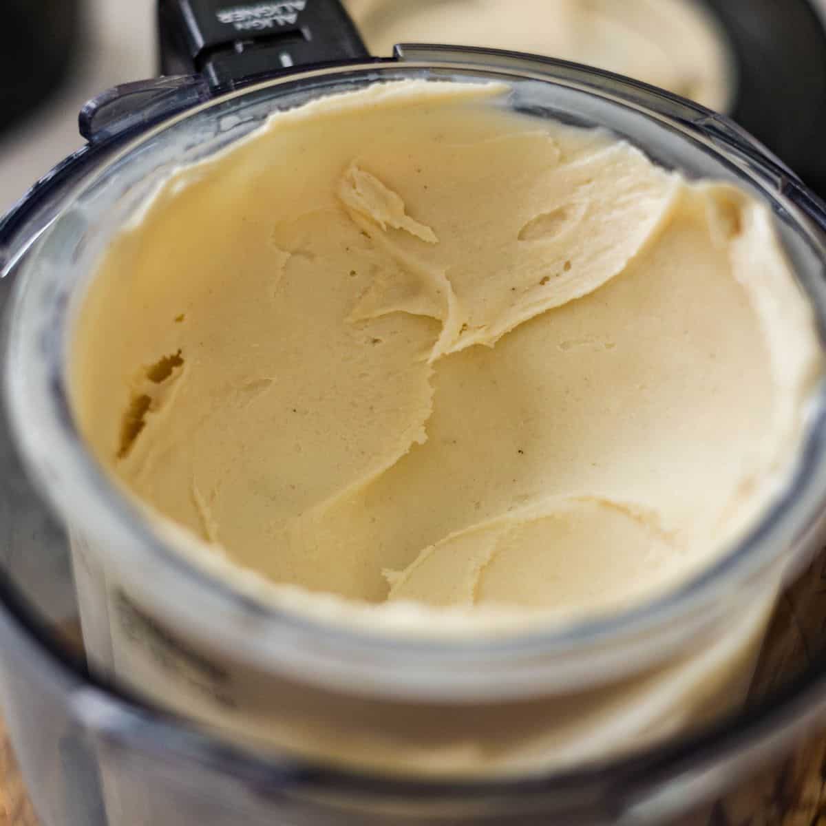 mooth and creamy Ninja Creami Banana Ice Cream texture after spinning.