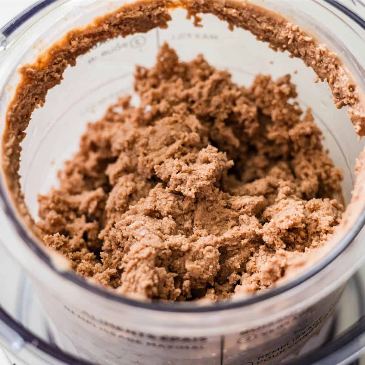 Ninja Creami rocky road ice cream with a crumbly texture after the first spin