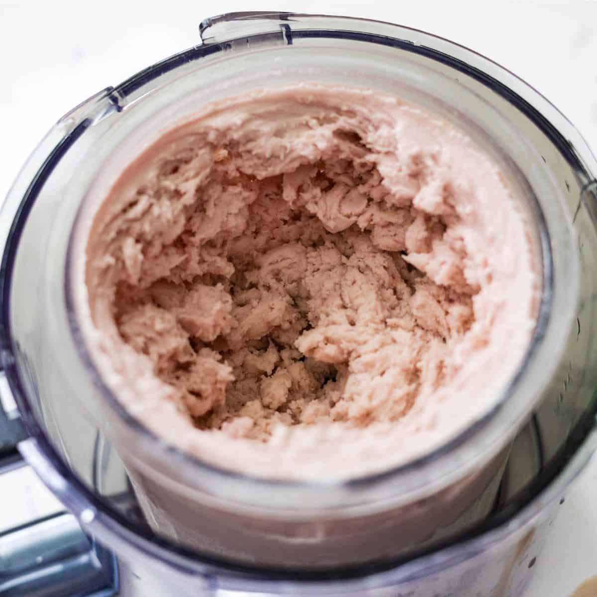 Ninja Creami strawberry banana ice cream with a crumbly texture after the first spin