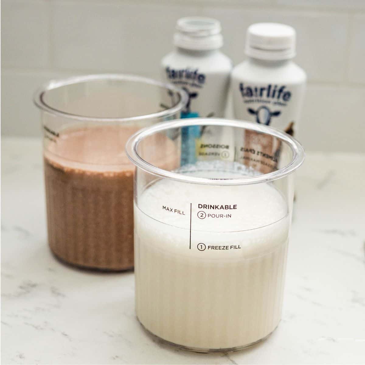 Fairlife protein shakes with vanilla and chocolate protein ice cream bases