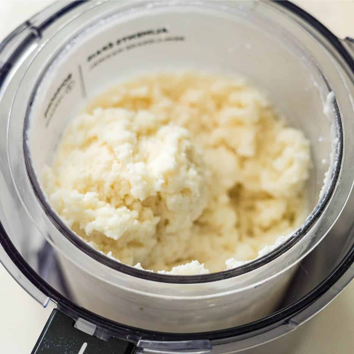 Ninja Creami protein ice cream after the first spin before respinning